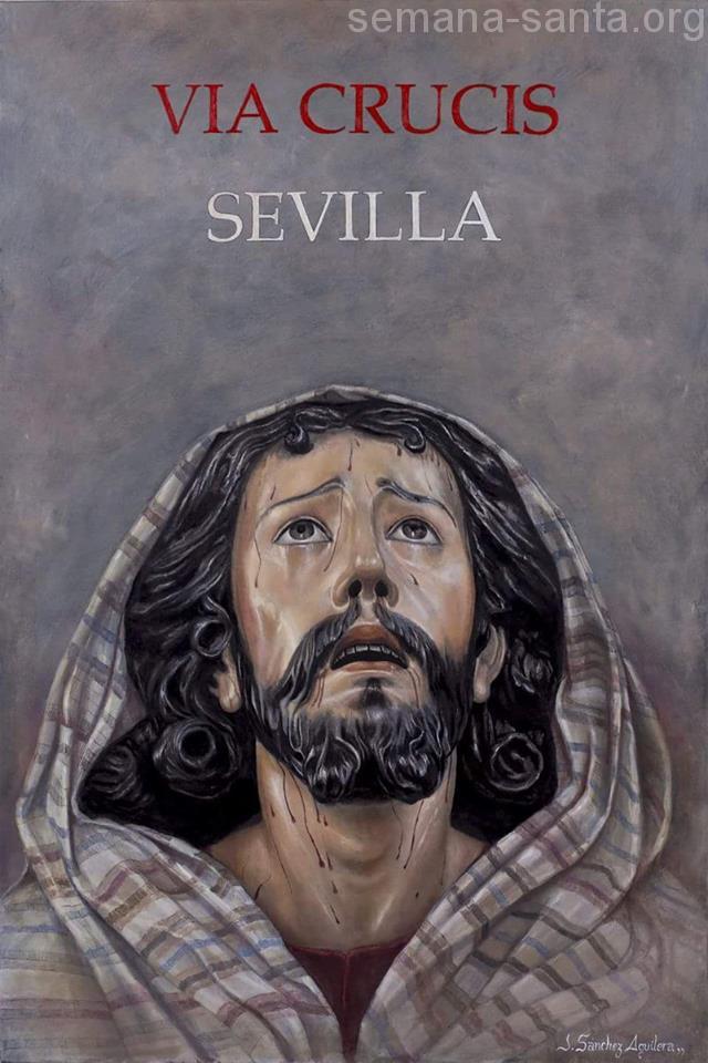 Affiche de la Via Crucis Sevilla 2017 Il est l'œuvre du peintre hyperréaliste coriano Jonathan Sanchez Aguilera.